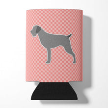 Load image into Gallery viewer, German Wirehaired Pointer Checkerboard Pink Can or Bottle Hugger BB3611CC