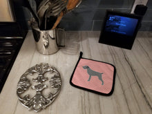Load image into Gallery viewer, German Wirehaired Pointer Checkerboard Pink Pot Holders - Set of 2 - Heat-Resistant Kitchen Essentials BB3611PTHD