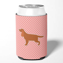 Load image into Gallery viewer, English Cocker Spaniel Checkerboard Pink Can or Bottle Hugger BB3612CC