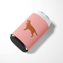 Load image into Gallery viewer, English Cocker Spaniel Checkerboard Pink Can or Bottle Hugger BB3612CC