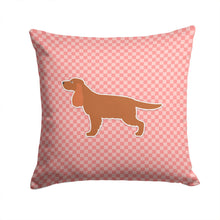 Load image into Gallery viewer, English Cocker Spaniel Checkerboard Pink Throw Pillow - 14x14 Decorative Pillow – Art for Your Home &amp; Patio BB3612PW1414