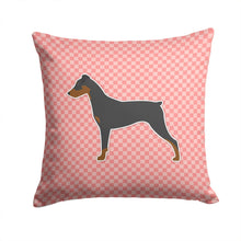 Load image into Gallery viewer, German Pinscher Checkerboard Pink Throw Pillow - 14x14 Decorative Pillow – Art for Your Home &amp; Patio BB3613PW1414
