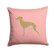 Load image into Gallery viewer, Italian Greyhound Checkerboard Pink Throw Pillow - 14x14 Decorative Pillow – Art for Your Home &amp; Patio BB3614PW1414