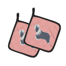 Load image into Gallery viewer, Bearded Collie Checkerboard Pink Pot Holders - Set of 2 - Heat-Resistant Kitchen Essentials BB3617PTHD
