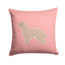 Load image into Gallery viewer, Pyrenean Shepherd Checkerboard Pink Throw Pillow - 14x14 Decorative Pillow – Art for Your Home &amp; Patio BB3618PW1414