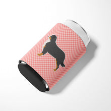 Load image into Gallery viewer, Bernese Mountain Dog Checkerboard Pink Can or Bottle Hugger BB3619CC