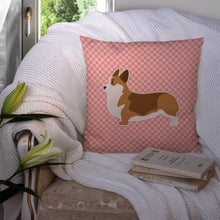 Load image into Gallery viewer, Corgi Checkerboard Pink Throw Pillow - 14x14 Decorative Pillow – Art for Your Home &amp; Patio BB3620PW1414