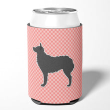 Load image into Gallery viewer, Croatian Sheepdog Checkerboard Pink Can or Bottle Hugger BB3621CC