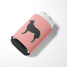 Load image into Gallery viewer, Croatian Sheepdog Checkerboard Pink Can or Bottle Hugger BB3621CC