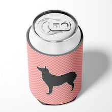 Load image into Gallery viewer, Croatian Sheepdog Checkerboard Pink Can or Bottle Hugger BB3621CC