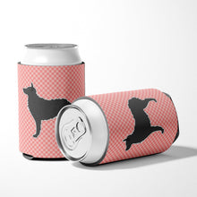 Load image into Gallery viewer, Croatian Sheepdog Checkerboard Pink Can or Bottle Hugger BB3621CC