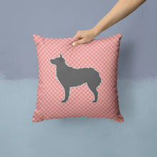 Load image into Gallery viewer, Croatian Sheepdog Checkerboard Pink Throw Pillow - 14x14 Decorative Pillow – Art for Your Home &amp; Patio BB3621PW1414