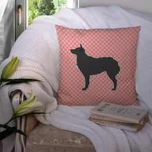 Load image into Gallery viewer, Croatian Sheepdog Checkerboard Pink Throw Pillow - 14x14 Decorative Pillow – Art for Your Home &amp; Patio BB3621PW1414
