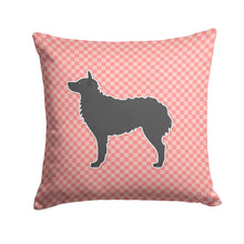 Load image into Gallery viewer, Croatian Sheepdog Checkerboard Pink Throw Pillow - 14x14 Decorative Pillow – Art for Your Home &amp; Patio BB3621PW1414