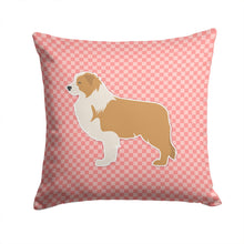 Load image into Gallery viewer, Red Border Collie Checkerboard Pink Throw Pillow - 14x14 Decorative Pillow – Art for Your Home &amp; Patio BB3622PW1414