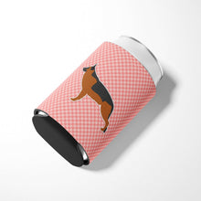 Load image into Gallery viewer, German Shepherd Checkerboard Pink Can or Bottle Hugger BB3624CC