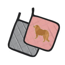 Load image into Gallery viewer, Caucasian Shepherd Dog Checkerboard Pink Pot Holders - Set of 2 - Heat-Resistant Kitchen Essentials BB3625PTHD