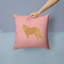 Load image into Gallery viewer, Caucasian Shepherd Dog Checkerboard Pink Throw Pillow - 14x14 Decorative Pillow – Art for Your Home &amp; Patio BB3625PW1414