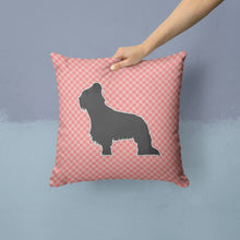 Load image into Gallery viewer, Briard Checkerboard Pink Throw Pillow - 14x14 Decorative Pillow – Art for Your Home &amp; Patio BB3626PW1414