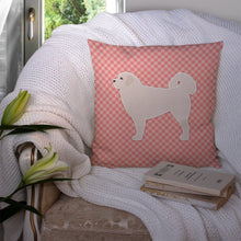 Load image into Gallery viewer, Polish Tatra Sheepdog Checkerboard Pink Throw Pillow - 14x14 Decorative Pillow – Art for Your Home &amp; Patio BB3627PW1414