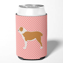 Load image into Gallery viewer, Central Asian Shepherd Dog Checkerboard Pink Can or Bottle Hugger BB3628CC