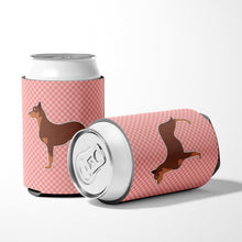 Load image into Gallery viewer, Australian Kelpie Dog Checkerboard Pink Can or Bottle Hugger BB3629CC