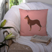 Load image into Gallery viewer, Australian Kelpie Dog Checkerboard Pink Throw Pillow - 14x14 Decorative Pillow – Art for Your Home &amp; Patio BB3629PW1414