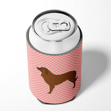 Load image into Gallery viewer, Portuguese Sheepdog Dog Checkerboard Pink Can or Bottle Hugger BB3631CC