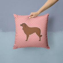 Load image into Gallery viewer, Portuguese Sheepdog Dog Checkerboard Pink Throw Pillow - 14x14 Decorative Pillow – Art for Your Home &amp; Patio BB3631PW1414