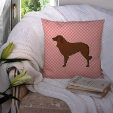 Load image into Gallery viewer, Portuguese Sheepdog Dog Checkerboard Pink Throw Pillow - 14x14 Decorative Pillow – Art for Your Home &amp; Patio BB3631PW1414