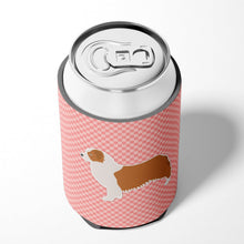 Load image into Gallery viewer, Australian Shepherd Dog Checkerboard Pink Can or Bottle Hugger BB3633CC