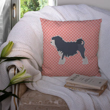 Load image into Gallery viewer, Lowchen Checkerboard Pink Throw Pillow - 14x14 Decorative Pillow – Art for Your Home &amp; Patio BB3635PW1414