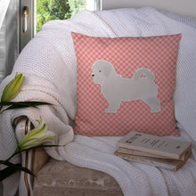 Load image into Gallery viewer, Maltese Checkerboard Pink Throw Pillow - 14x14 Decorative Pillow – Art for Your Home &amp; Patio BB3636PW1414