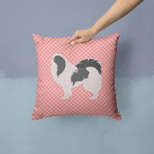 Load image into Gallery viewer, Japanese Chin Checkerboard Pink Throw Pillow - 14x14 Decorative Pillow – Art for Your Home &amp; Patio BB3637PW1414