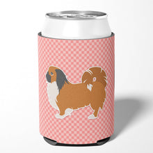 Load image into Gallery viewer, Pekingese Checkerboard Pink Can or Bottle Hugger BB3638CC