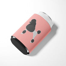 Load image into Gallery viewer, Poodle Checkerboard Pink Can or Bottle Hugger BB3639CC