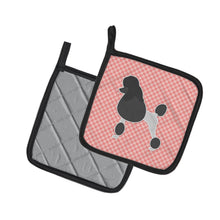 Load image into Gallery viewer, Poodle Checkerboard Pink Pot Holders - Set of 2 - Heat-Resistant Kitchen Essentials BB3639PTHD