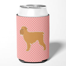 Load image into Gallery viewer, Brussels Griffon Checkerboard Pink Can or Bottle Hugger BB3640CC
