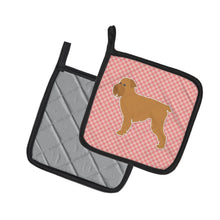 Load image into Gallery viewer, Brussels Griffon Checkerboard Pink Pot Holders - Set of 2 - Heat-Resistant Kitchen Essentials BB3640PTHD