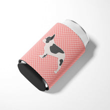 Load image into Gallery viewer, French Bulldog Checkerboard Pink Can or Bottle Hugger BB3641CC