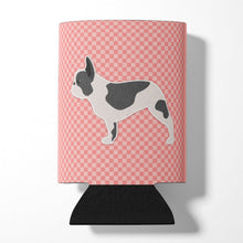 Load image into Gallery viewer, French Bulldog Checkerboard Pink Can or Bottle Hugger BB3641CC