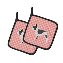 Load image into Gallery viewer, French Bulldog Checkerboard Pink Pot Holders - Set of 2 - Heat-Resistant Kitchen Essentials BB3641PTHD