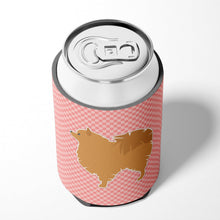 Load image into Gallery viewer, Pomeranian Checkerboard Pink Can or Bottle Hugger BB3642CC