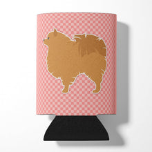 Load image into Gallery viewer, Pomeranian Checkerboard Pink Can or Bottle Hugger BB3642CC