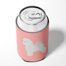 Load image into Gallery viewer, Bichon Frise Checkerboard Pink Can or Bottle Hugger BB3645CC