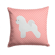 Load image into Gallery viewer, Bichon Frise Checkerboard Pink Throw Pillow - 14x14 Decorative Pillow – Art for Your Home &amp; Patio BB3645PW1414