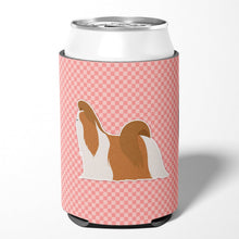 Load image into Gallery viewer, Shih Tzu Checkerboard Pink Can or Bottle Hugger BB3646CC