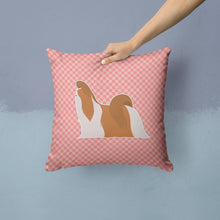 Load image into Gallery viewer, Shih Tzu Checkerboard Pink Throw Pillow - 14x14 Decorative Pillow – Art for Your Home &amp; Patio BB3646PW1414