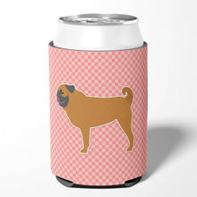 Load image into Gallery viewer, Pug Checkerboard Pink Can or Bottle Hugger BB3647CC