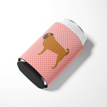 Load image into Gallery viewer, Pug Checkerboard Pink Can or Bottle Hugger BB3647CC